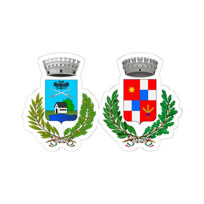 Cadrezzate con Osmate-Stemma (Italy) (Coat of Arms) STICKER Vinyl Kiss-Cut Decal 6 Inch White - The Sticker Space