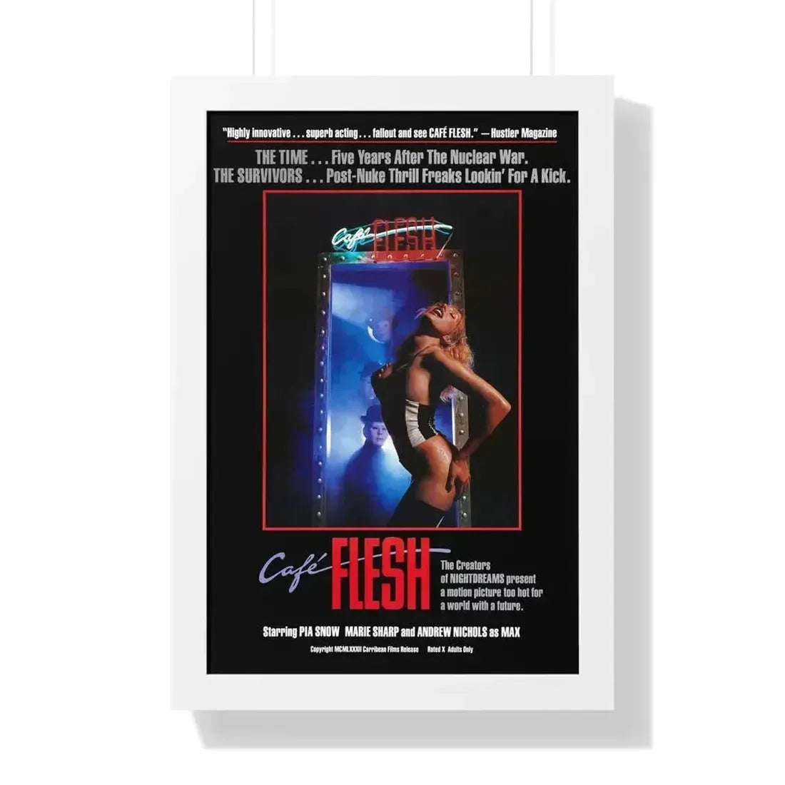 CAFE FLESH 1982 - Framed Movie Poster 16″ x 24″ White - The Sticker Space