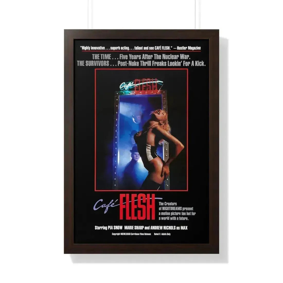 CAFE FLESH 1982 - Framed Movie Poster 20" x 30" Walnut - The Sticker Space