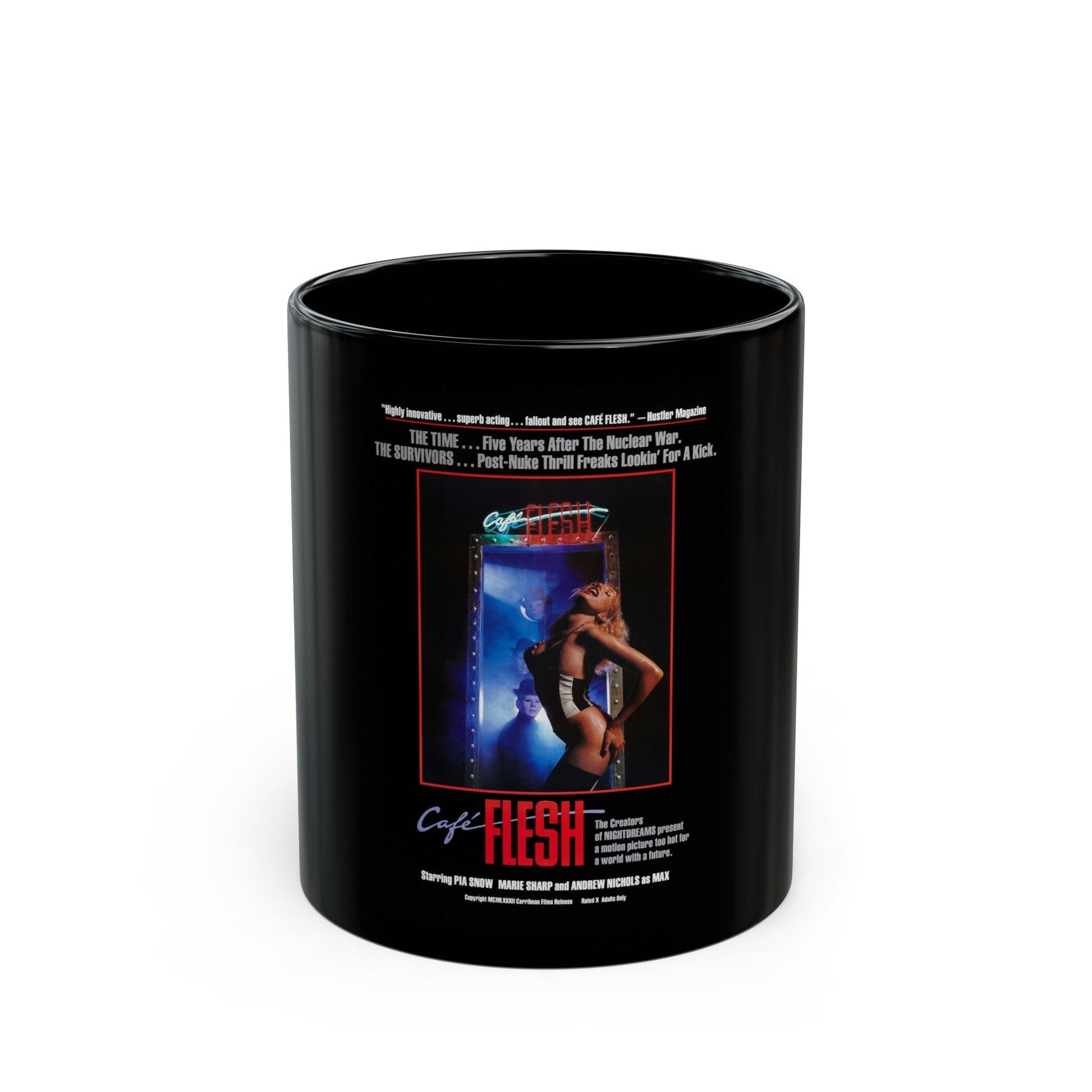 CAFE FLESH 1982 Movie Poster - Black Coffee Mug-11oz-The Sticker Space