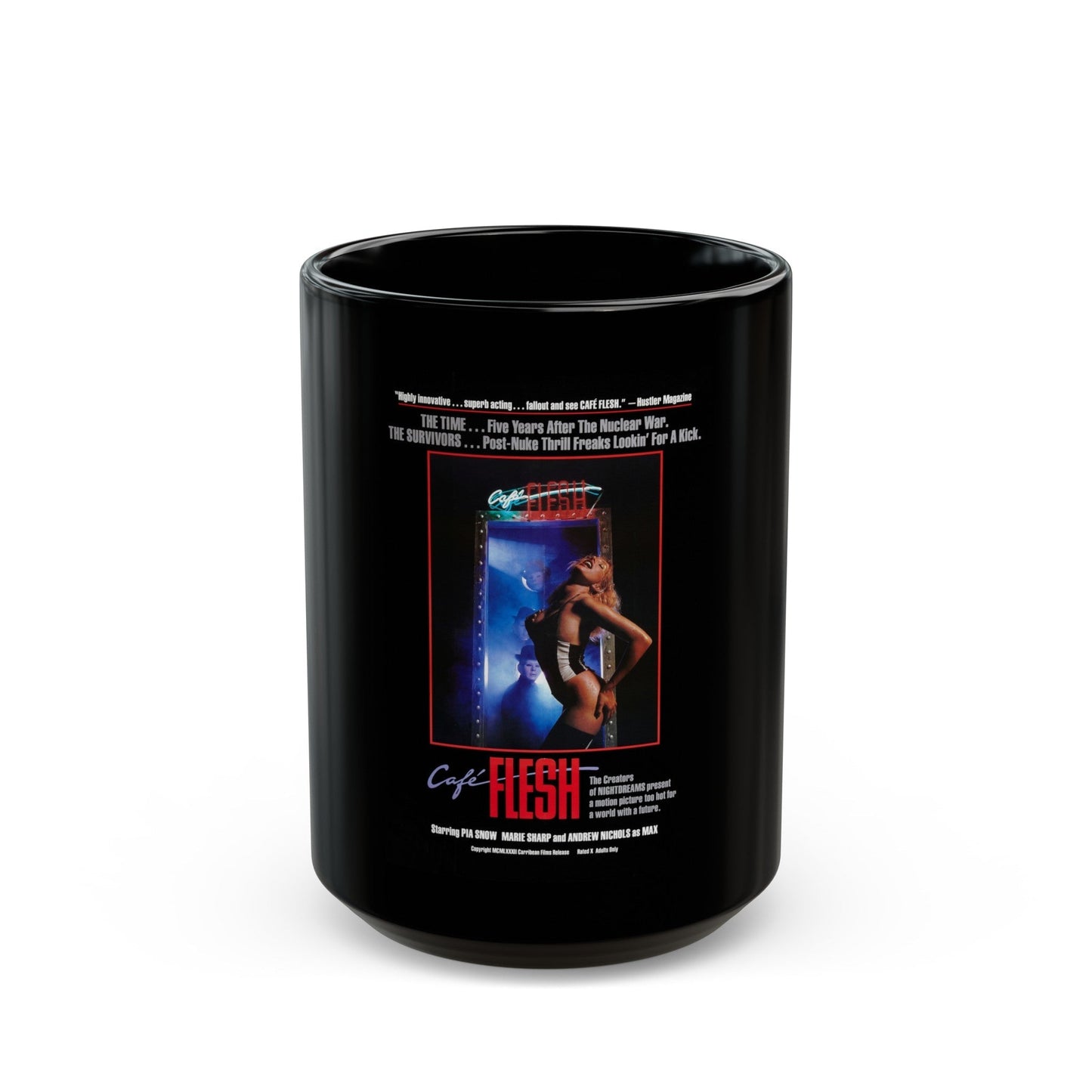 CAFE FLESH 1982 Movie Poster - Black Coffee Mug-15oz-The Sticker Space