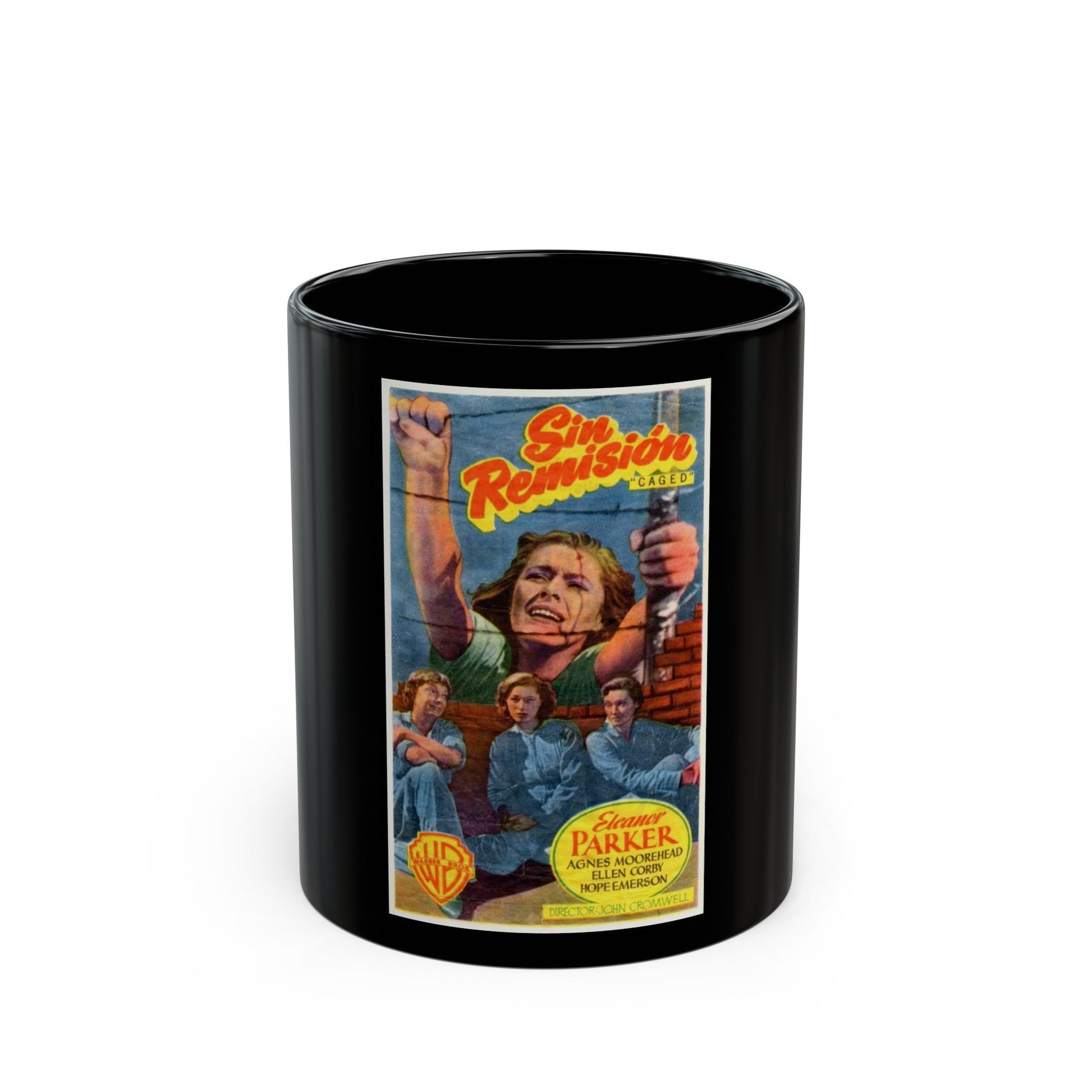 CAGED 1950 Movie Poster - Black Coffee Mug-11oz-The Sticker Space