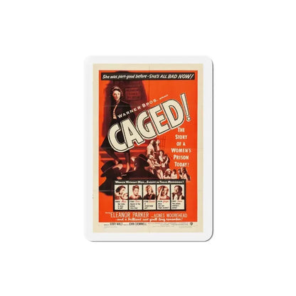 Caged 1950 Movie Poster Refrigerator Magnet 3 Inch - The Sticker Space