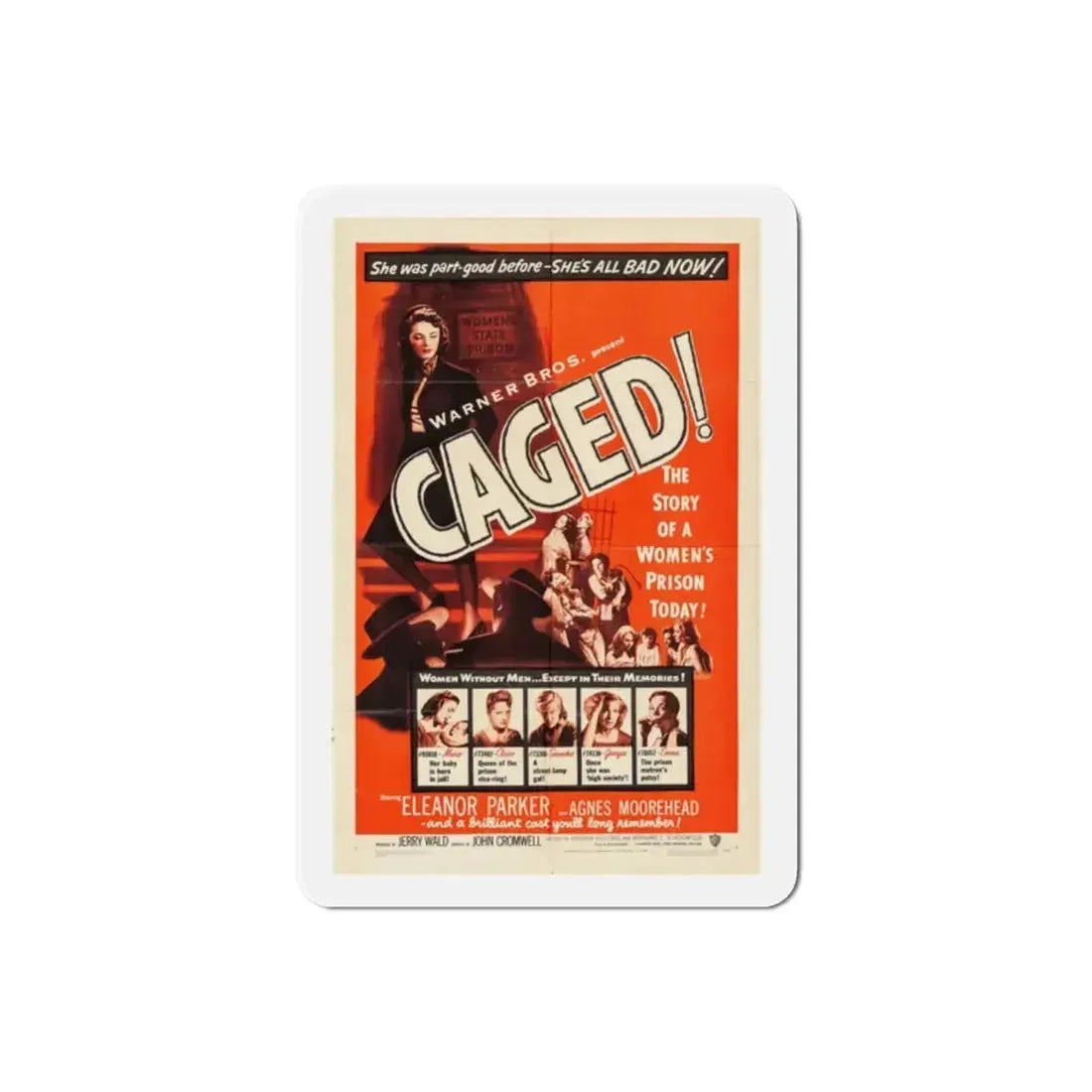 Caged 1950 Movie Poster Refrigerator Magnet - The Sticker Space