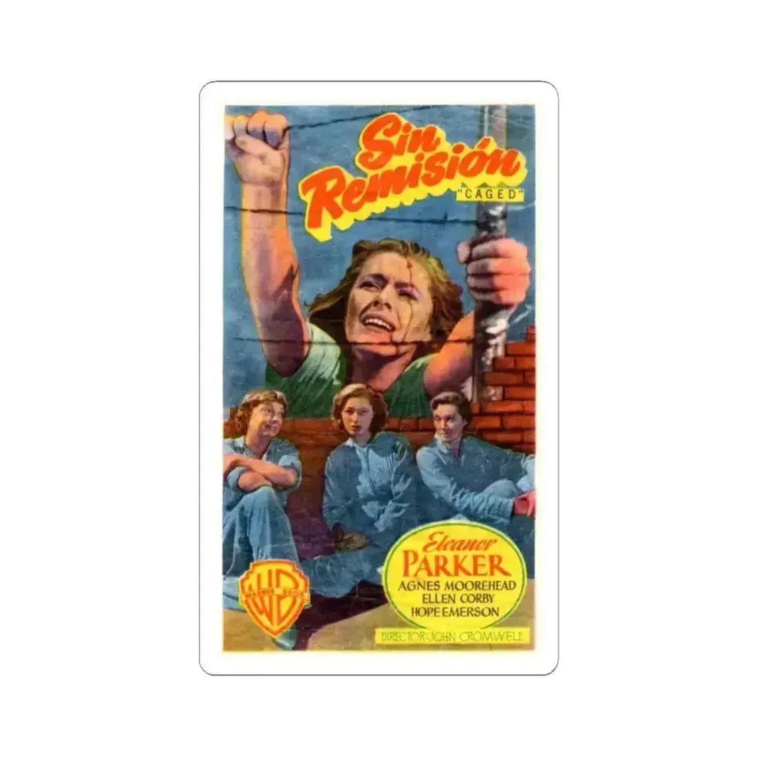 CAGED 1950 Movie Poster - STICKER Vinyl Kiss-Cut Decal 4 Inch White - The Sticker Space