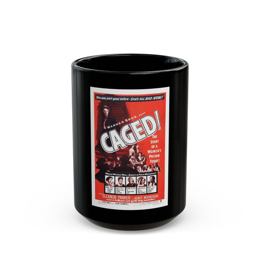 CAGED! (2) 1950 Movie Poster - Black Coffee Mug-15oz-The Sticker Space