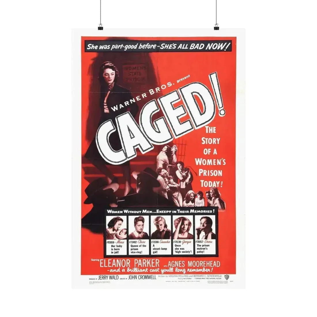 CAGED! (2) 1950 - Paper Movie Poster 24″ x 36″ Matte - The Sticker Space