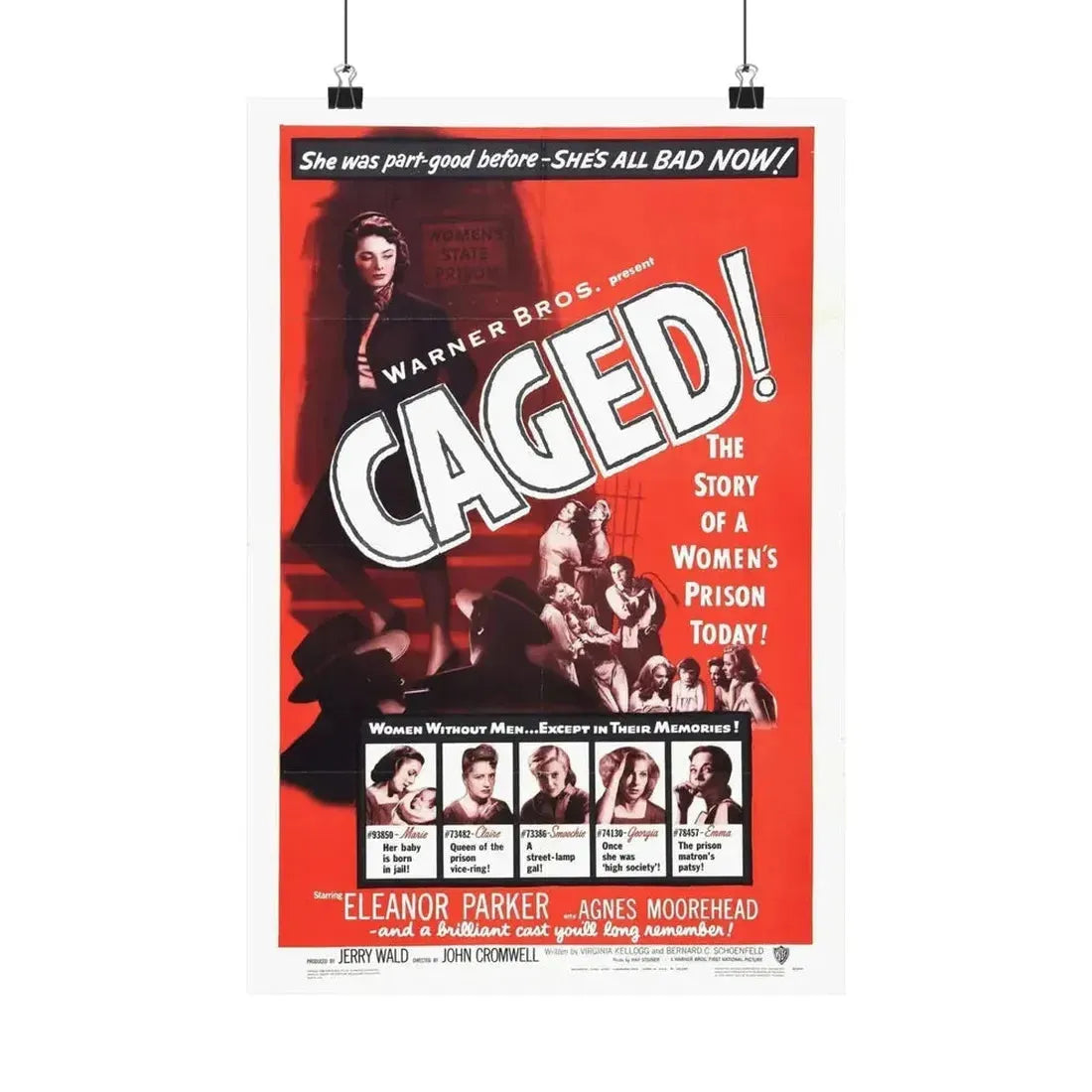 CAGED! (2) 1950 - Paper Movie Poster - The Sticker Space