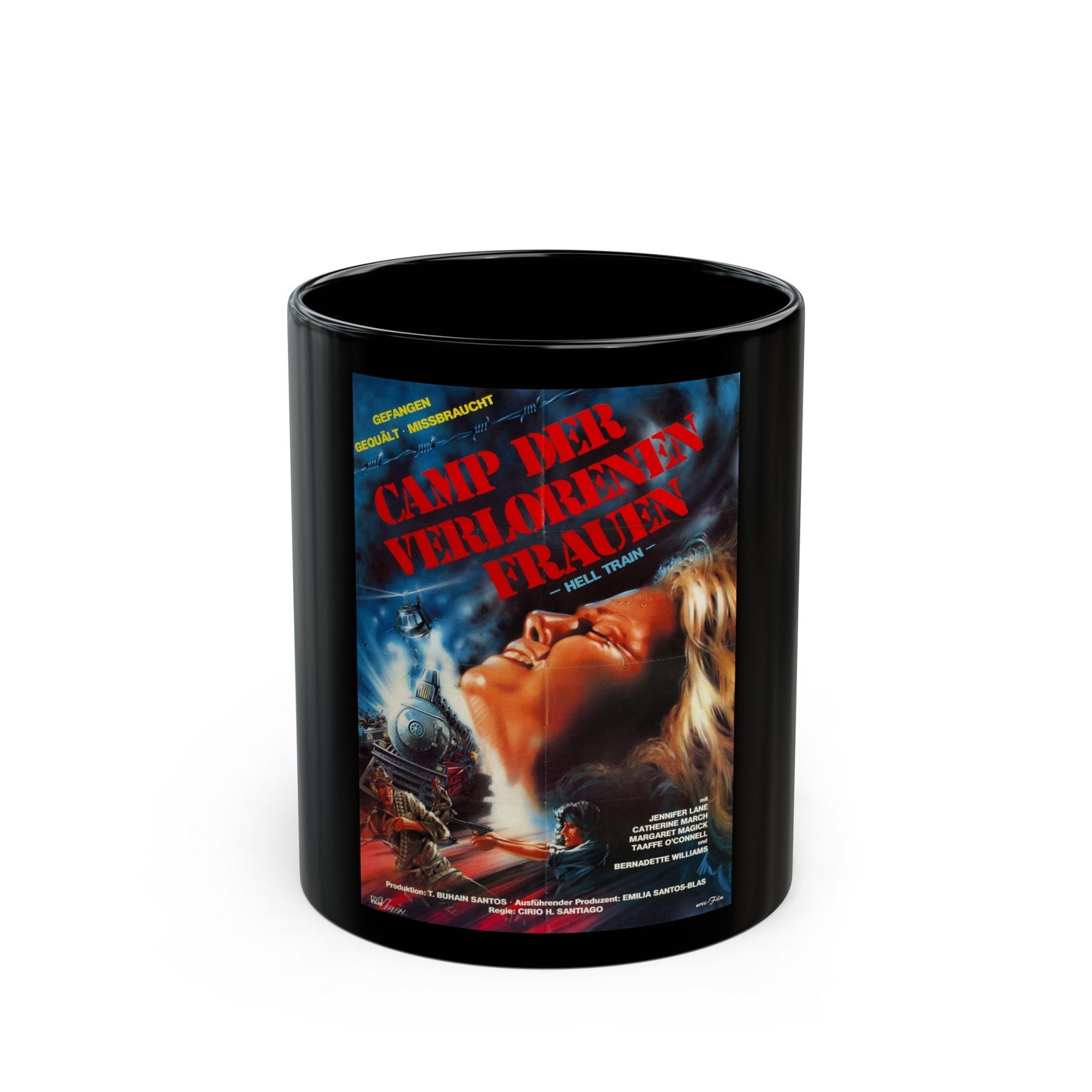 CAGED FURY (GERMAN) 1983 Movie Poster - Black Coffee Mug-11oz-The Sticker Space