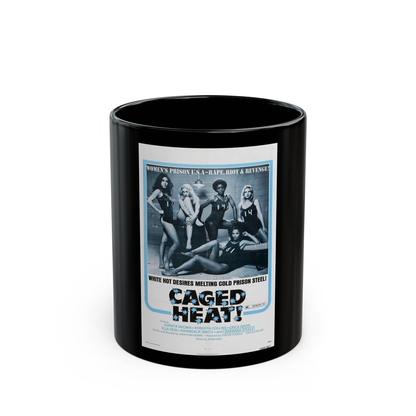 CAGED HEAT! 1974 Movie Poster - Black Coffee Mug-11oz-The Sticker Space