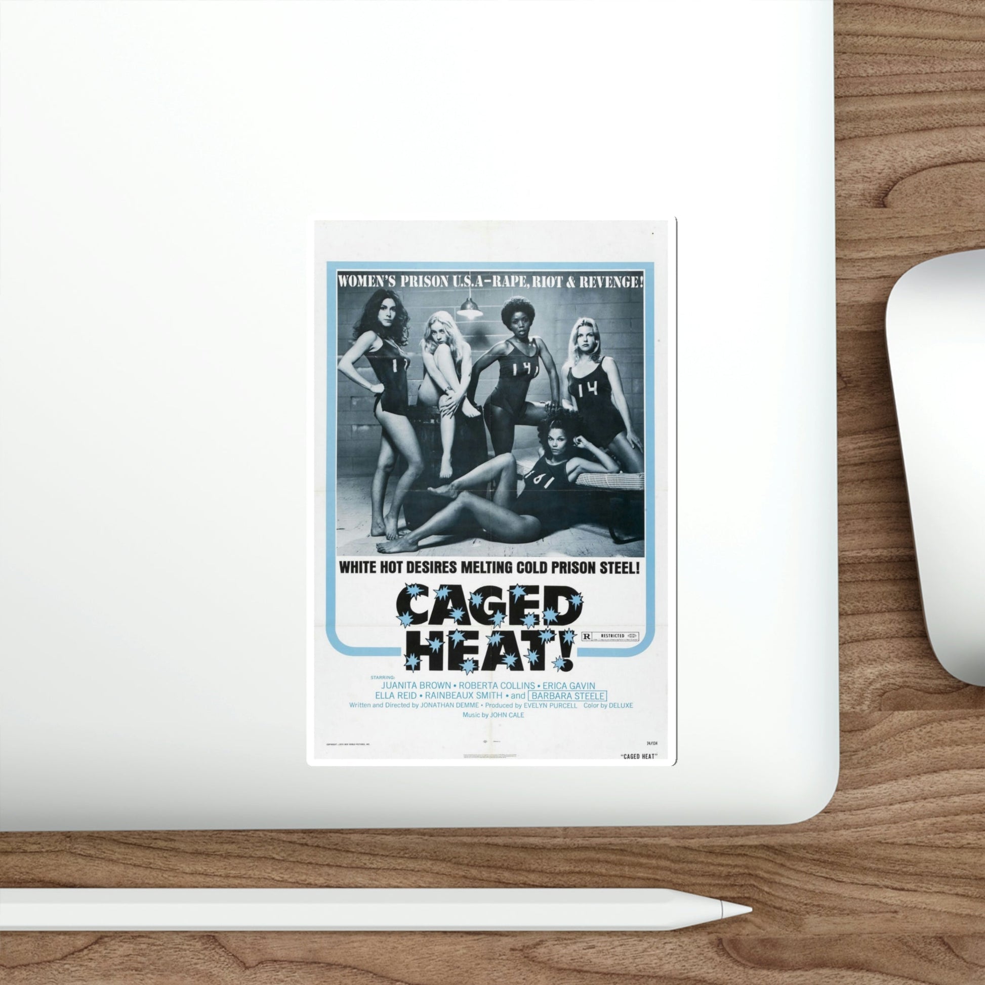 Caged Heat 1974 Movie Poster STICKER Vinyl Die-Cut Decal-The Sticker Space