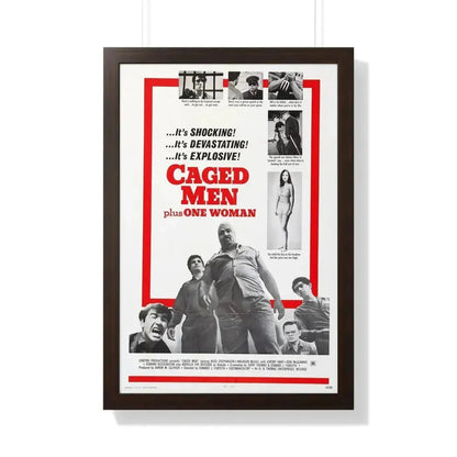 CAGED MEN PLUS ONE WOMAN 1971 - Framed Movie Poster - The Sticker Space