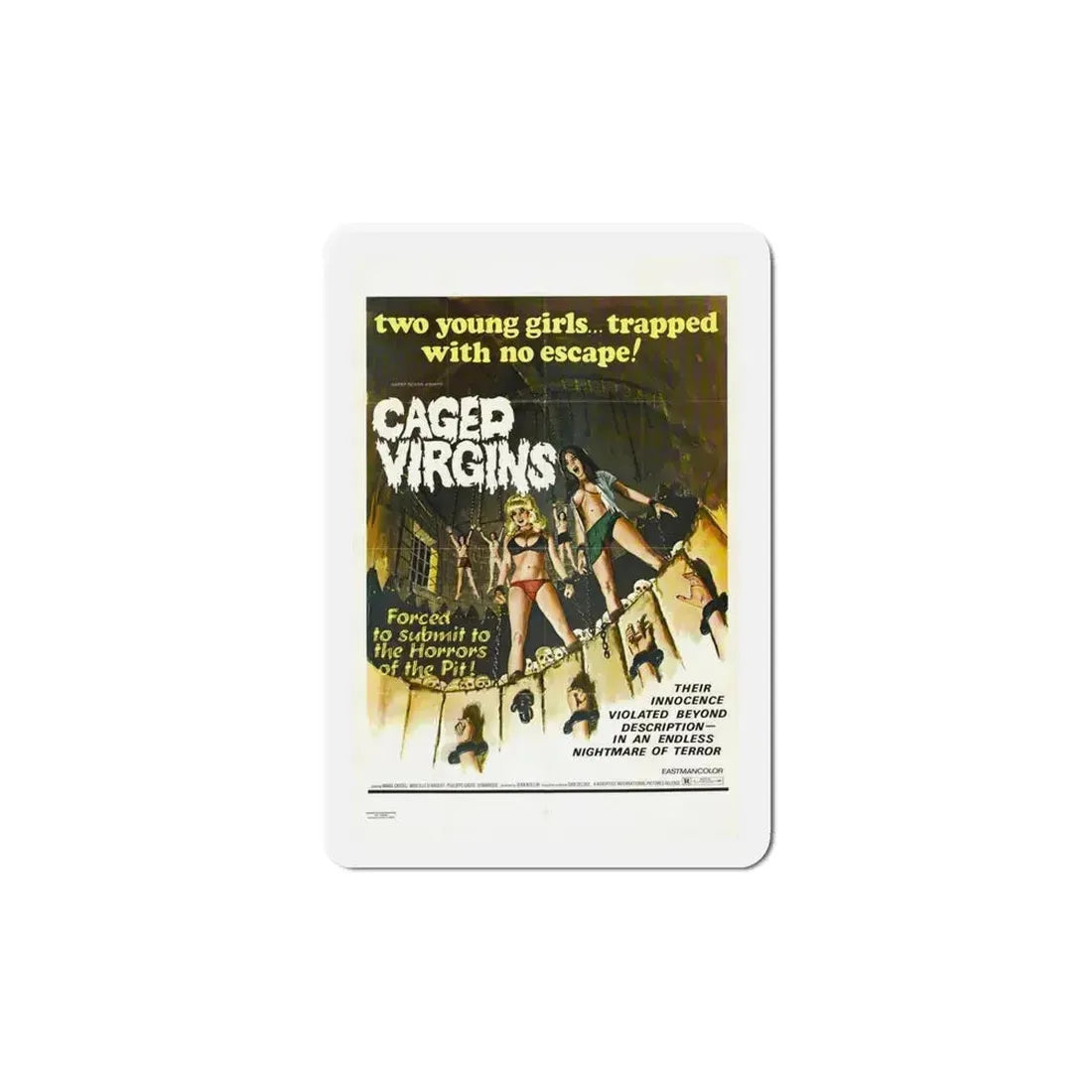 Caged Virgins 1973 Movie Poster Refrigerator Magnet 6 Inch - The Sticker Space