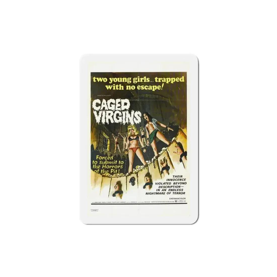Caged Virgins 1973 Movie Poster Refrigerator Magnet - The Sticker Space