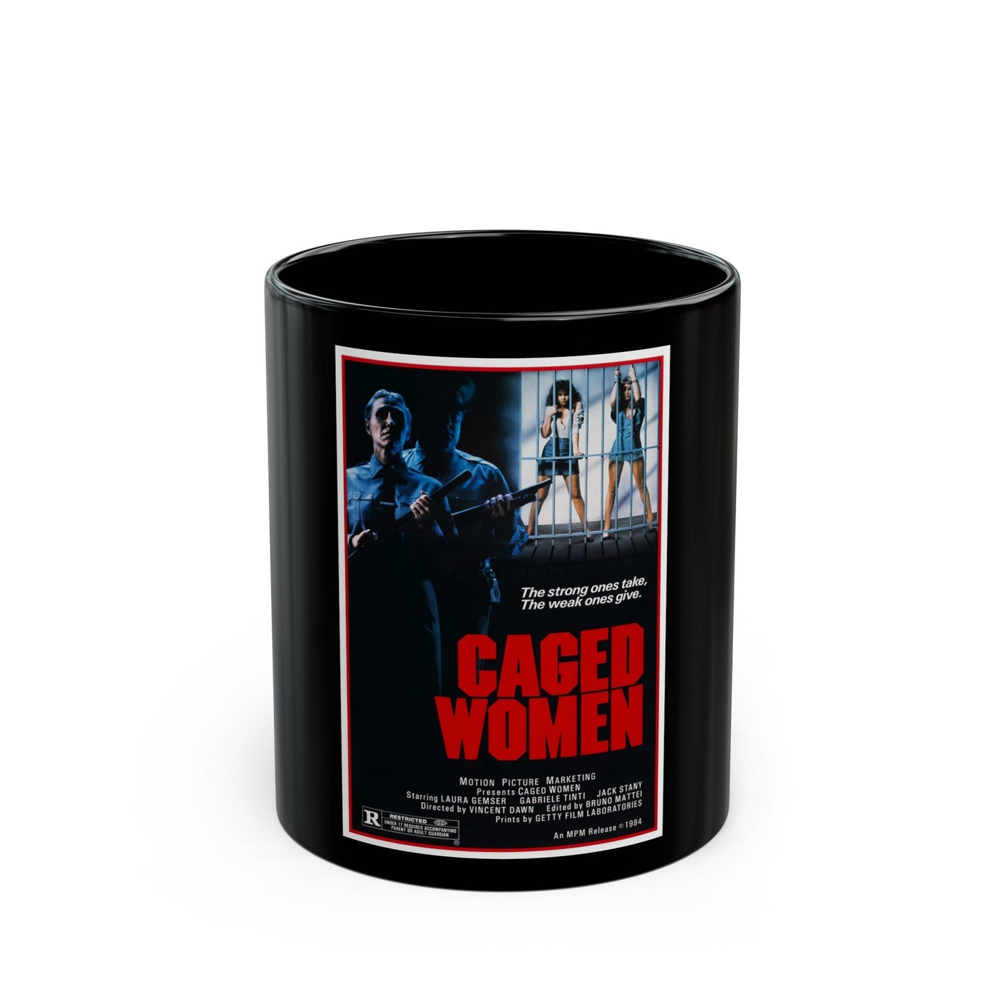 CAGED WOMEN 1970 Movie Poster - Black Coffee Mug-11oz-The Sticker Space