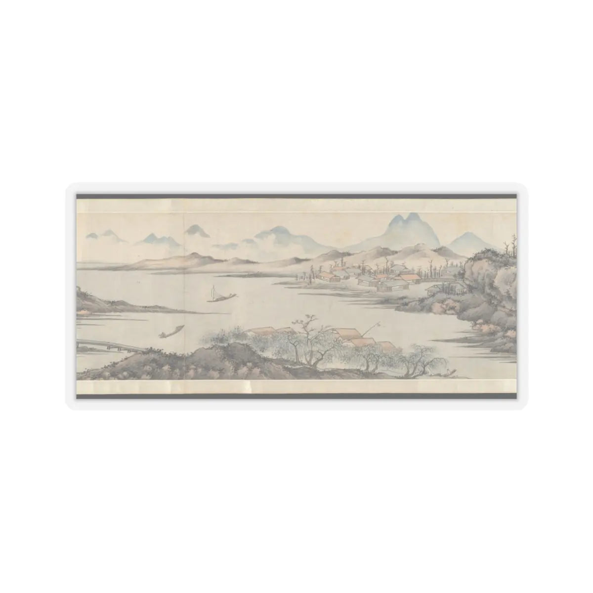 Cai Jia - Landscape in the style of Shen Zhou - 1776 v4 - STICKER Vinyl Kiss-Cut Decal