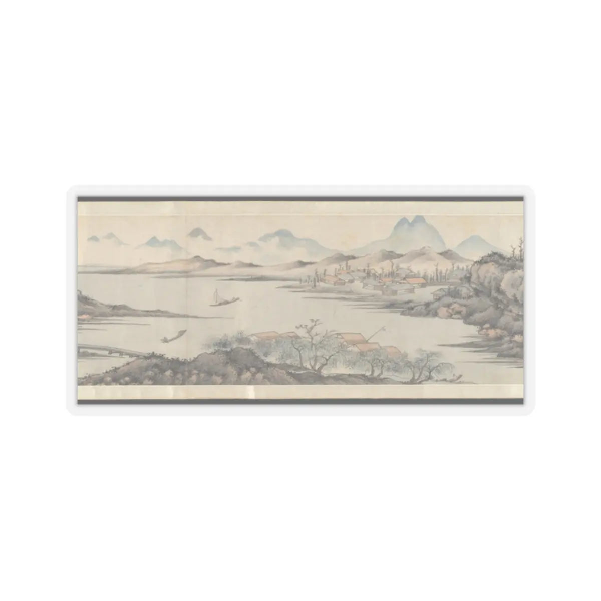 Cai Jia - Landscape in the style of Shen Zhou - 1776 v4 - STICKER Vinyl Kiss-Cut Decal