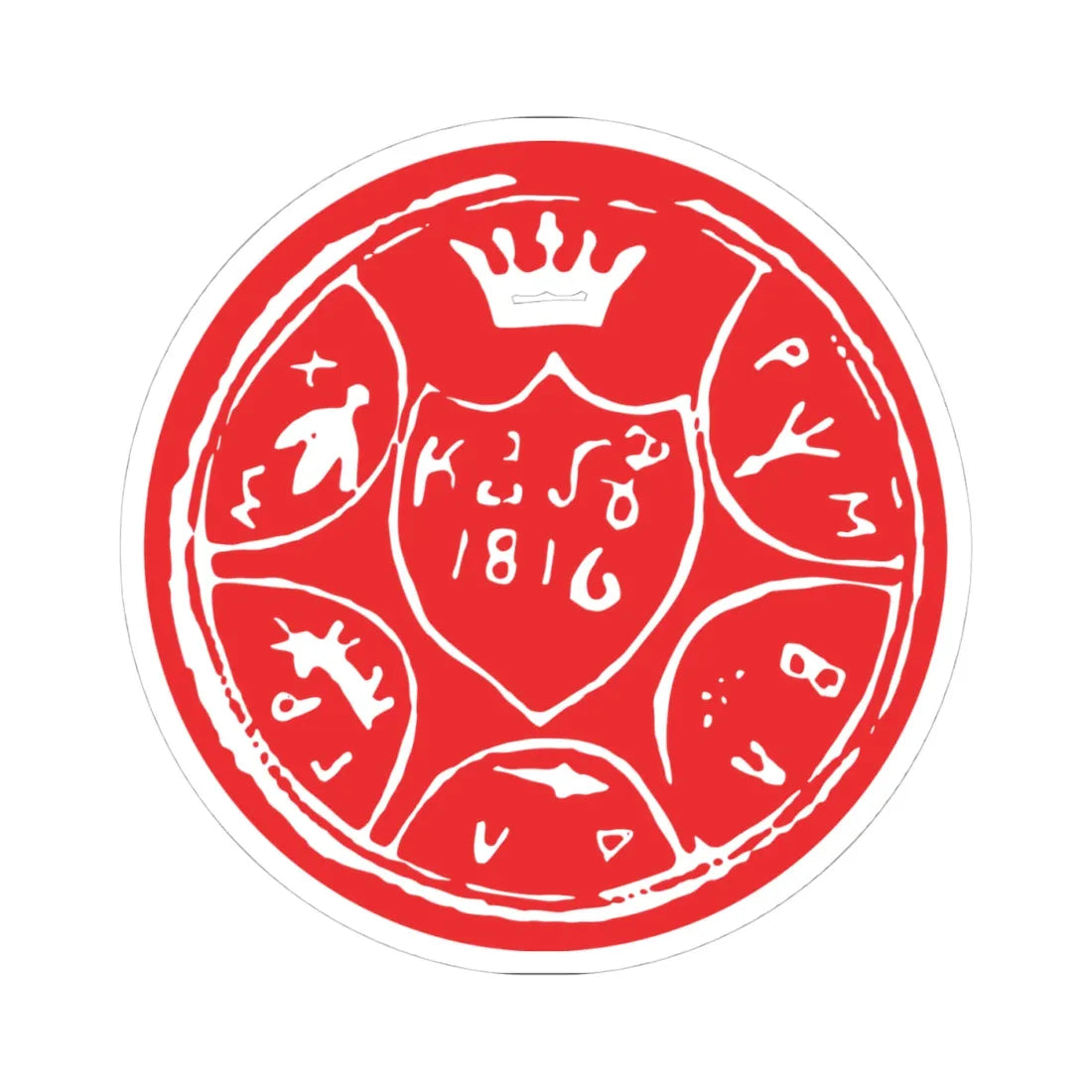 Caimacam of Craiova seal under Constantin Suțu 1816 (Algeria) (Coat of Arms) STICKER Vinyl Kiss-Cut Decal 4 Inch White - The Sticker Space