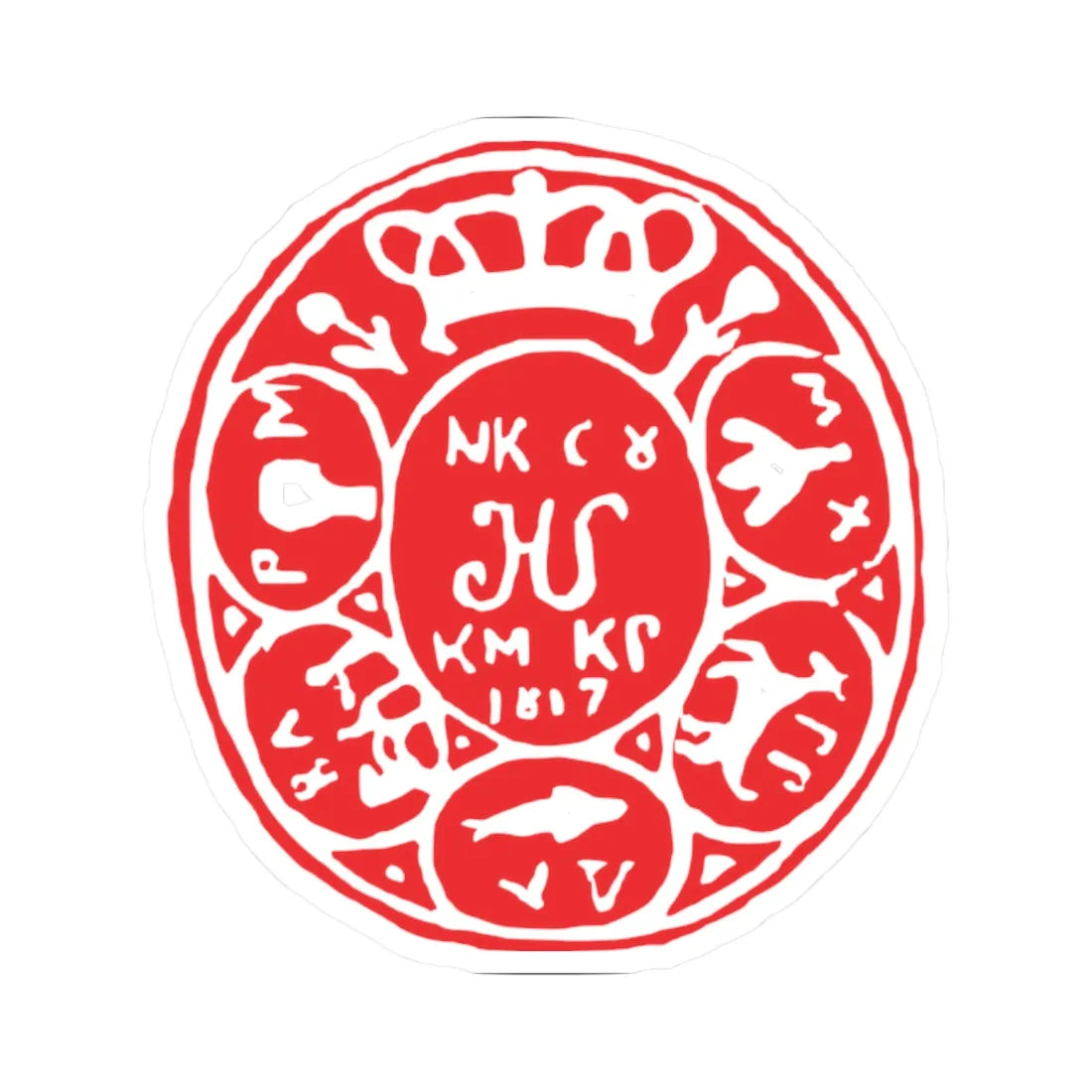 Caimacam of Craiova seal under Nicolae Suțu 1817 (Algeria) (Coat of Arms) STICKER Vinyl Kiss-Cut Decal 2 Inch White - The Sticker Space