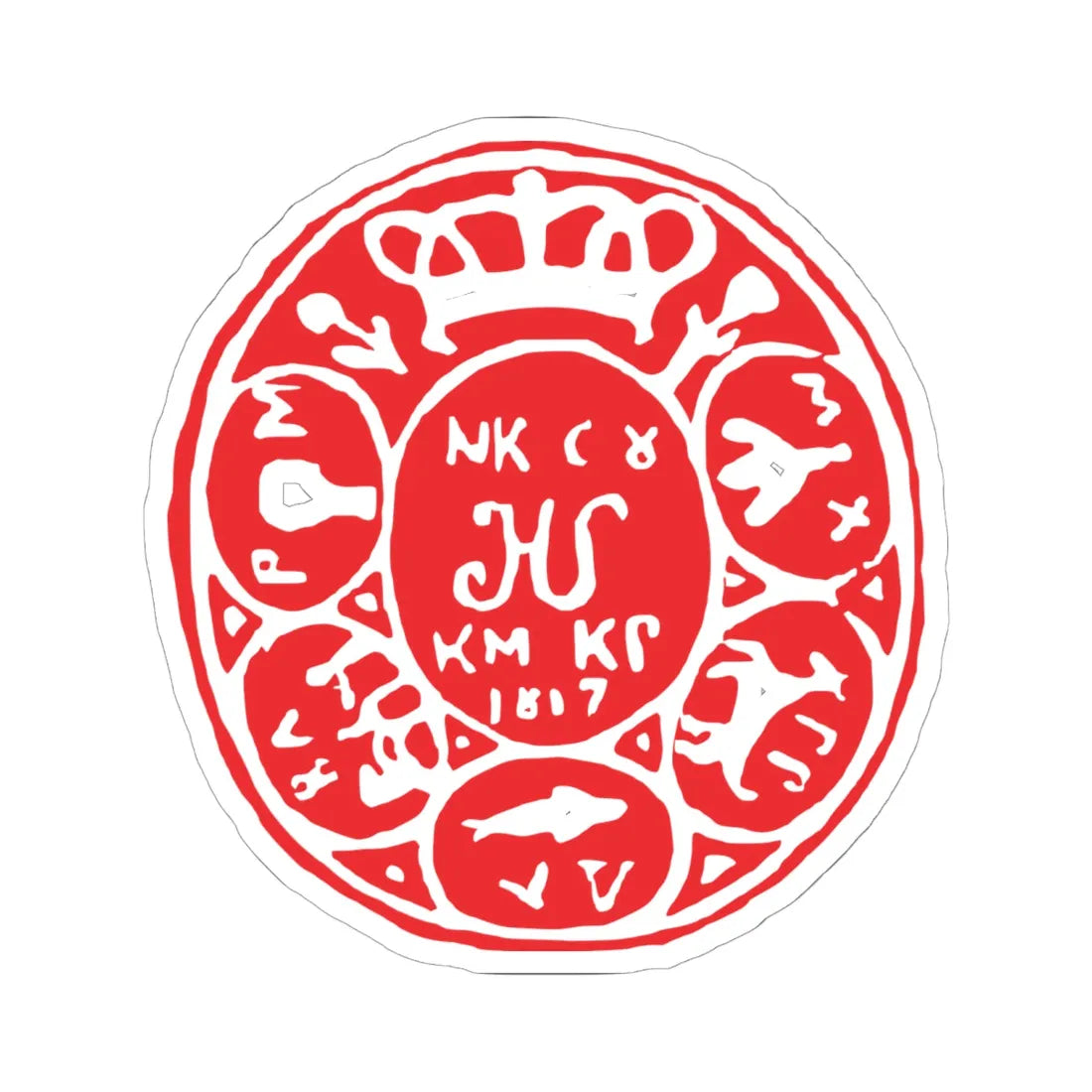 Caimacam of Craiova seal under Nicolae Suțu 1817 (Algeria) (Coat of Arms) STICKER Vinyl Kiss-Cut Decal 6 Inch White - The Sticker Space