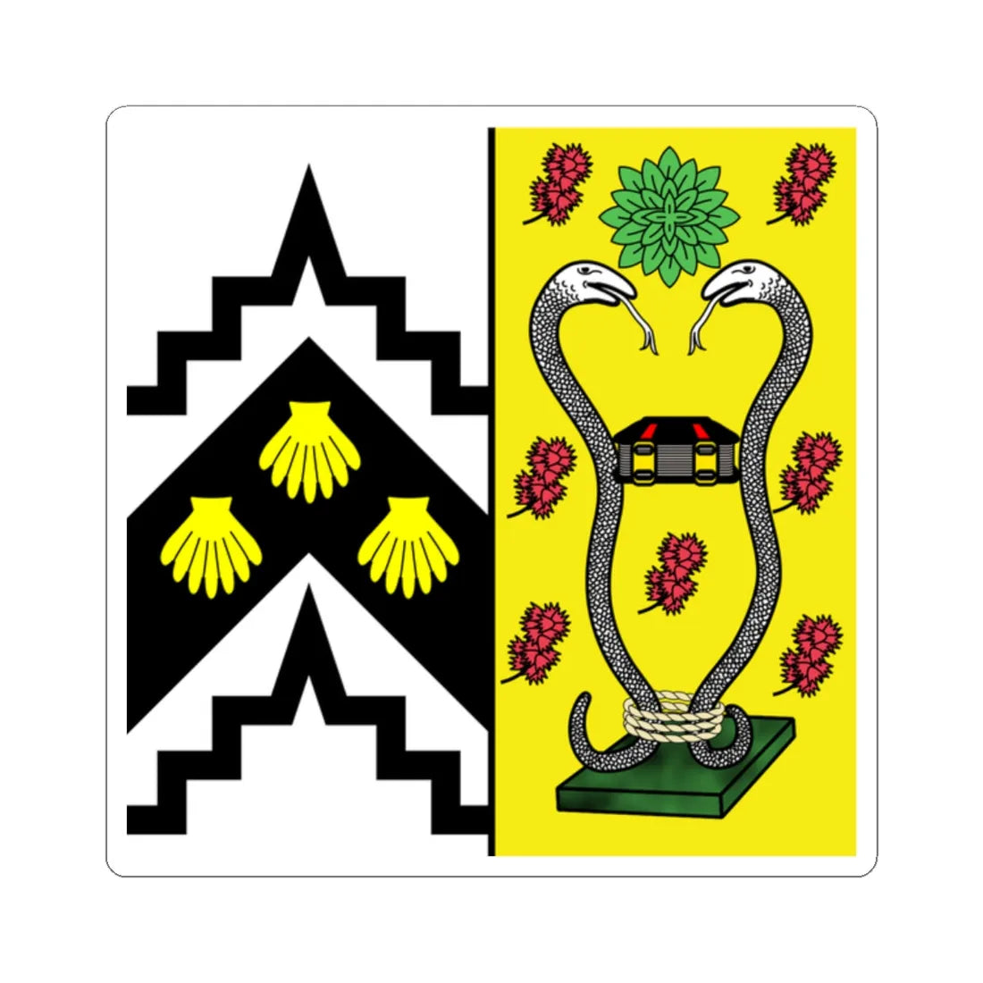 Caius College Crest square (England) (Coat of Arms) STICKER Vinyl Kiss-Cut Decal 2 Inch White - The Sticker Space