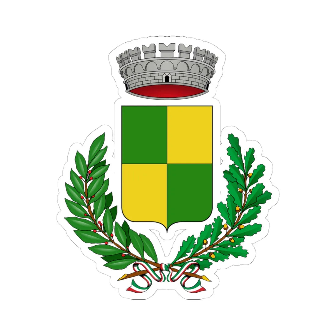 Caivano-Stemma (Italy) (Coat of Arms) STICKER Vinyl Kiss-Cut Decal 4 Inch White - The Sticker Space