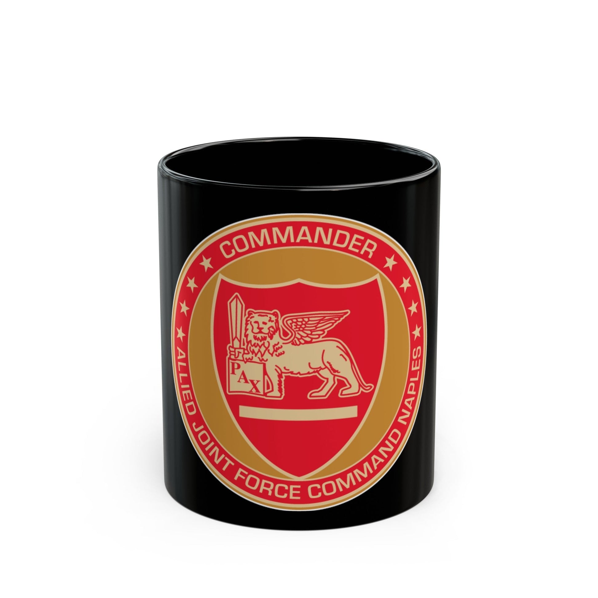 CAJFC Naples Commander Allied Joint Forces (U.S. Navy) Black Coffee Mug-11oz-The Sticker Space