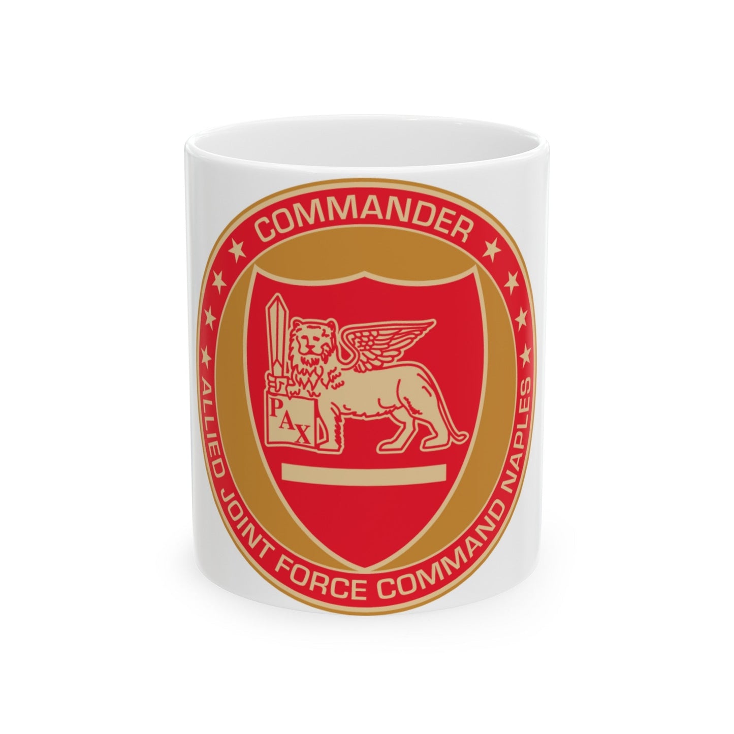 CAJFC Naples Commander Allied Joint Forces (U.S. Navy) White Coffee Mug-11oz-The Sticker Space