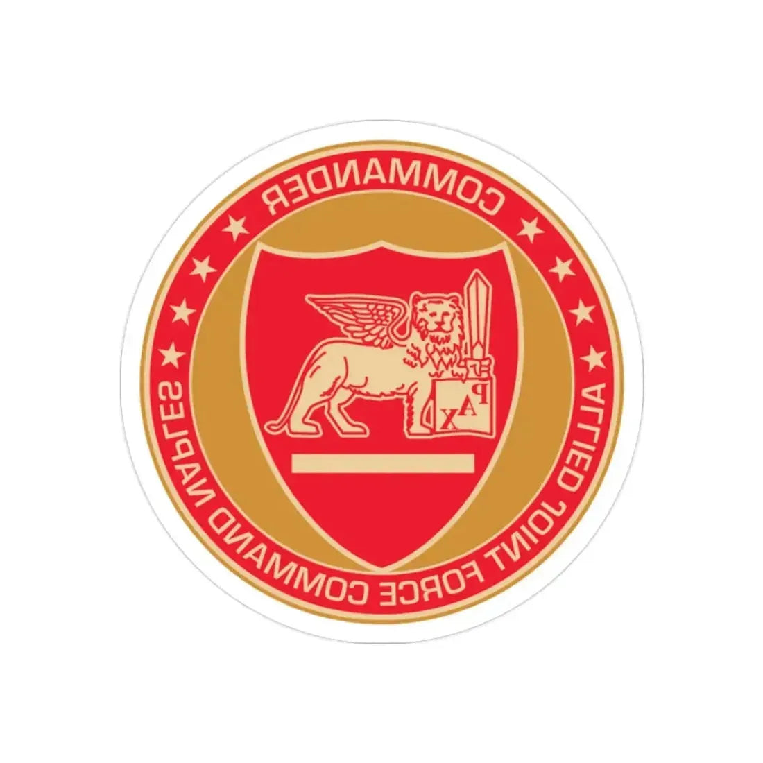 CAJFC Naples Commander Allied Joint Forces (U.S. Navy) REVERSE PRINT Transparent Die-Cut STICKER - The Sticker Space