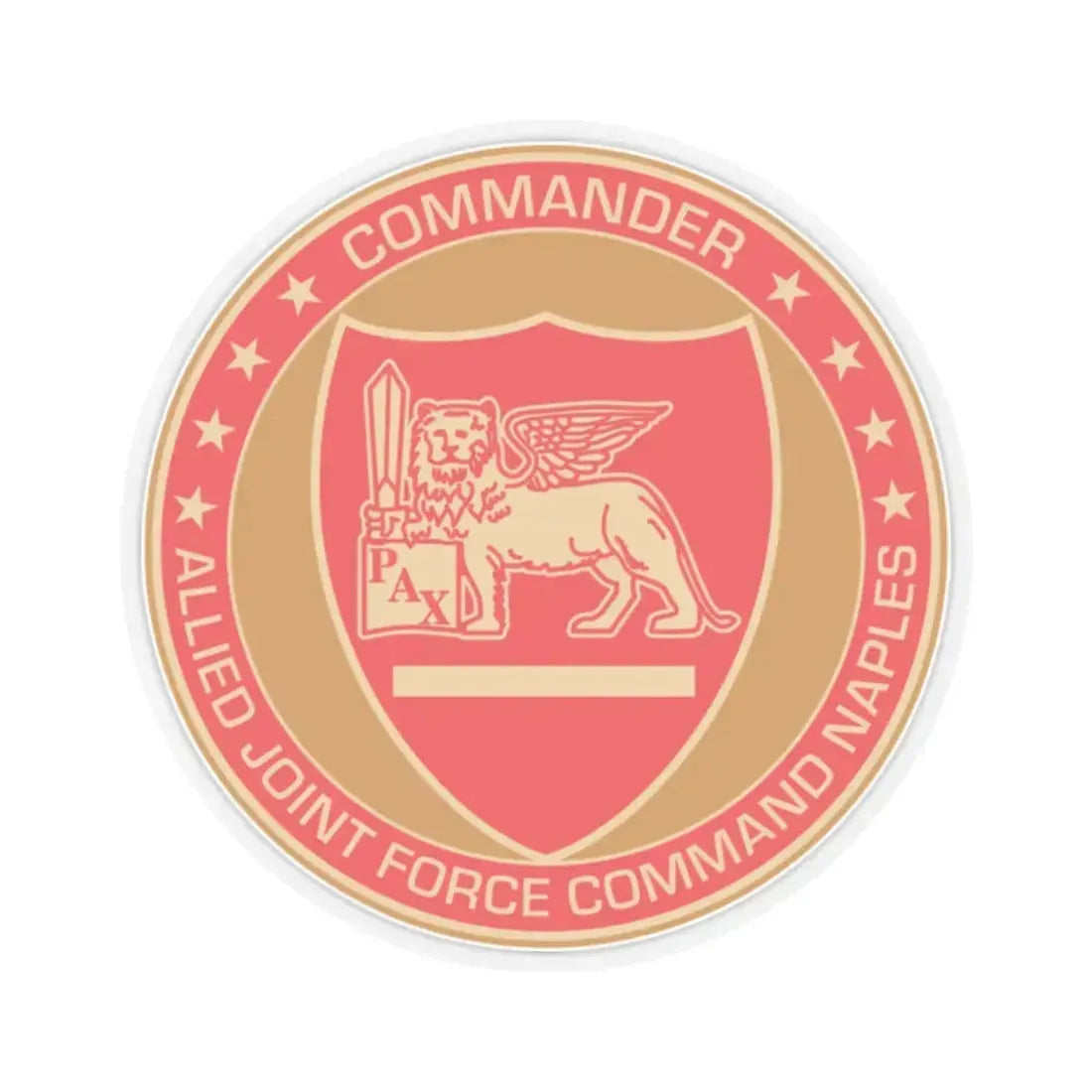 CAJFC Naples Commander Allied Joint Forces (U.S. Navy) STICKER Vinyl Kiss-Cut Decal 2 Inch Transparent - The Sticker Space