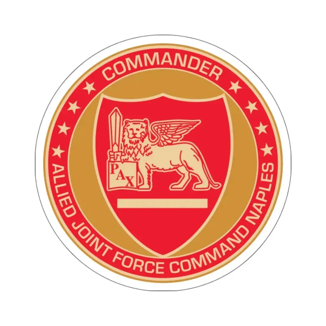 CAJFC Naples Commander Allied Joint Forces (U.S. Navy) STICKER Vinyl Kiss-Cut Decal 4 Inch White - The Sticker Space