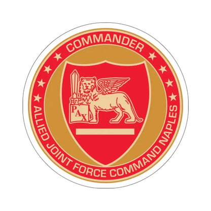 CAJFC Naples Commander Allied Joint Forces (U.S. Navy) STICKER Vinyl Kiss-Cut Decal 6 Inch White - The Sticker Space