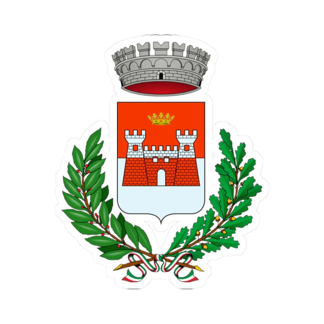 Calamandrana-Stemma (Italy) (Coat of Arms) STICKER Vinyl Kiss-Cut Decal 2 Inch White - The Sticker Space