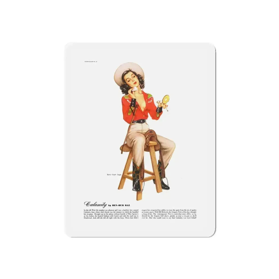 Calamity, Esquire, September 1947 (Magazine Illustration) Refrigerator Magnet 6 Inch - The Sticker Space