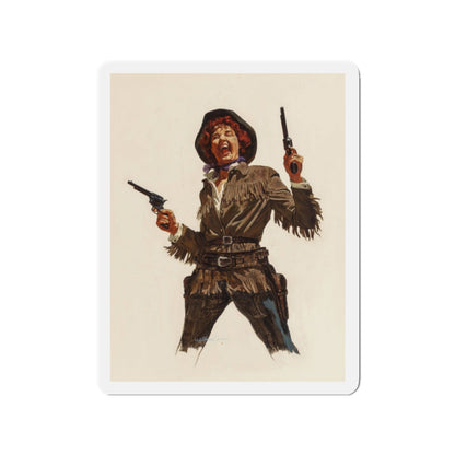 Calamity Jane, Argosy magazine interior illustration, 1958 (Magazine Illustration) Refrigerator Magnet-2" x 2"-The Sticker Space