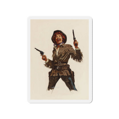 Calamity Jane, Argosy magazine interior illustration, 1958 (Magazine Illustration) Refrigerator Magnet-3" x 3"-The Sticker Space