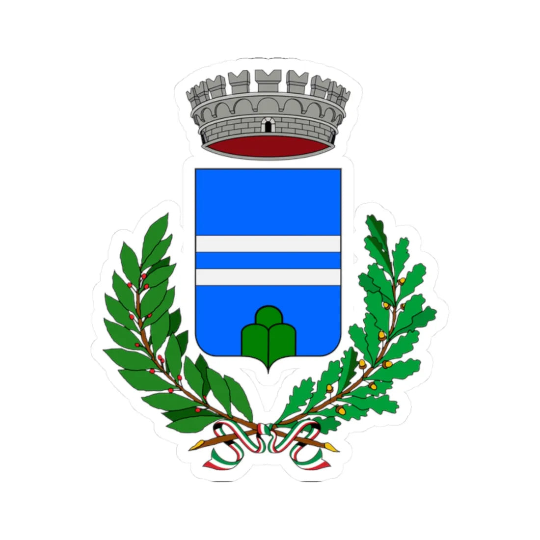 Calamonaci-CoA (Italy) (Coat of Arms) STICKER Vinyl Kiss-Cut Decal 2 Inch White - The Sticker Space