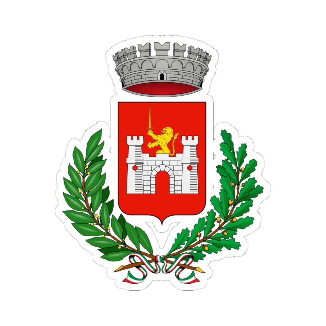 Calcio Italia-Stemma (Italy) (Coat of Arms) STICKER Vinyl Kiss-Cut Decal 4 Inch White - The Sticker Space