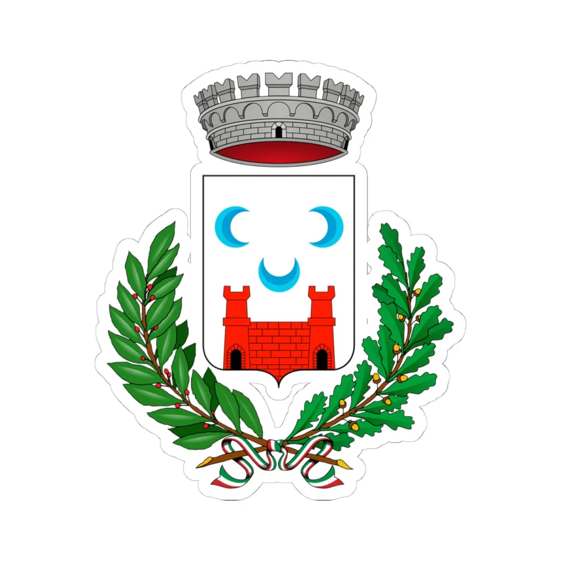 Calco Italia-Stemma (Italy) (Coat of Arms) STICKER Vinyl Kiss-Cut Decal 4 Inch White - The Sticker Space