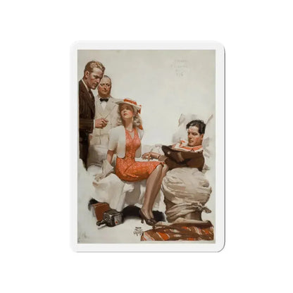 Calcutta Adventure, 1940 (Magazine Illustration) Refrigerator Magnet 4 Inch - The Sticker Space