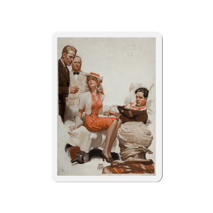 Calcutta Adventure, 1940 (Magazine Illustration) Refrigerator Magnet-5" x 5"-The Sticker Space