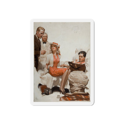 Calcutta Adventure, 1940 (Magazine Illustration) Refrigerator Magnet-6 × 6"-The Sticker Space