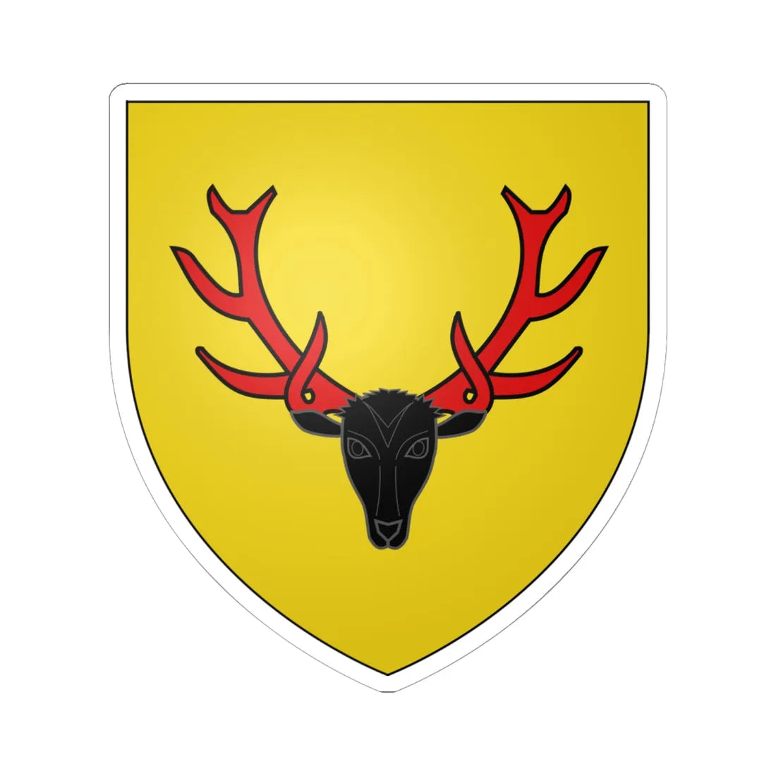 Calder of Calder arms (Scotland) (Coat of Arms) STICKER Vinyl Kiss-Cut Decal 6 Inch White - The Sticker Space