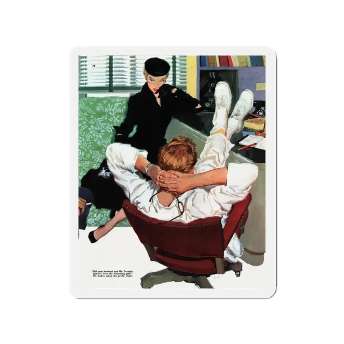 Calendar Girl, Collier's magazine, September 20, 1952 (Magazine Illustration) Refrigerator Magnet 2 Inch - The Sticker Space