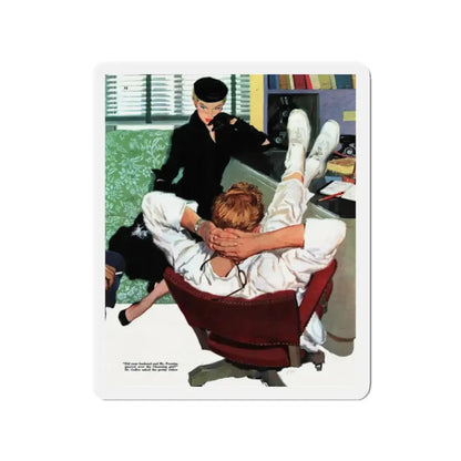 Calendar Girl, Collier's magazine, September 20, 1952 (Magazine Illustration) Refrigerator Magnet 2 Inch - The Sticker Space