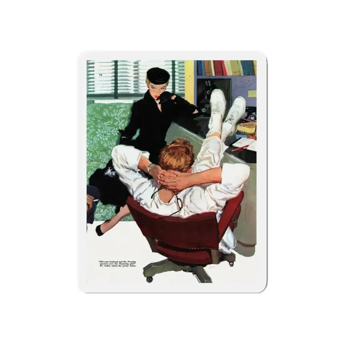 Calendar Girl, Collier's magazine, September 20, 1952 (Magazine Illustration) Refrigerator Magnet 5 Inch - The Sticker Space