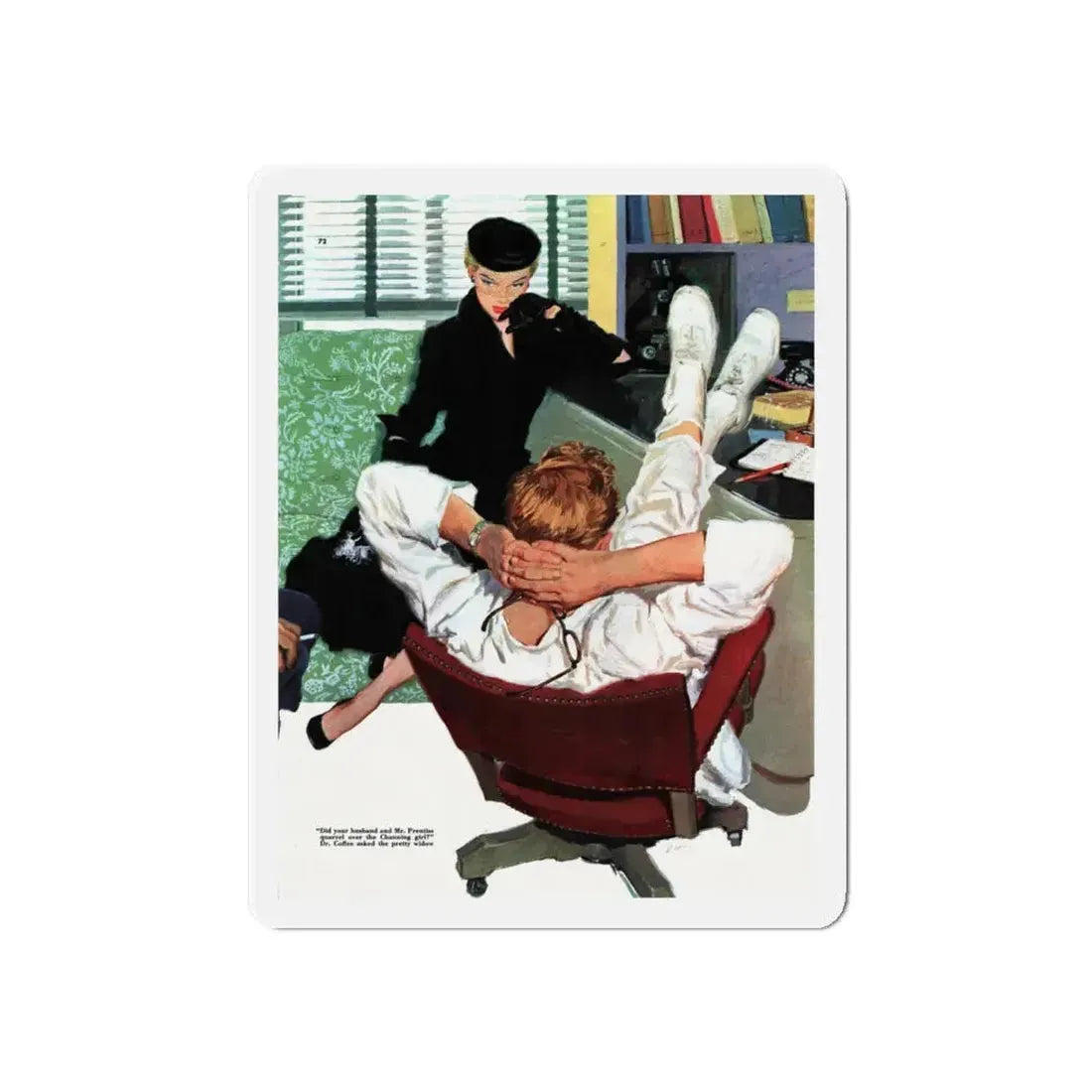 Calendar Girl, Collier's magazine, September 20, 1952 (Magazine Illustration) Refrigerator Magnet 6 Inch - The Sticker Space