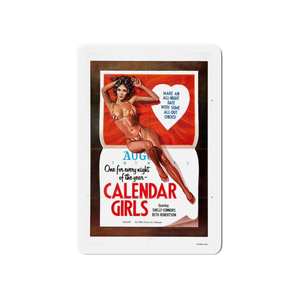 CALENDER GIRLS 1977 Movie Poster - Die-Cut Magnet-6 × 6"-The Sticker Space