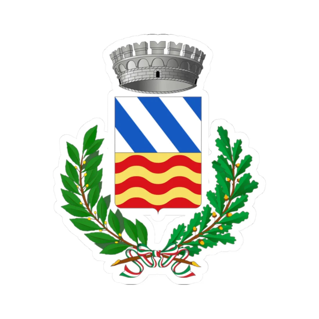 Calestano-Stemma (Italy) (Coat of Arms) STICKER Vinyl Kiss-Cut Decal 2 Inch White - The Sticker Space