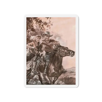 Calgary by Stuart Cloete, Good Housekeeping magazine, 1959 (Magazine Illustration) Refrigerator Magnet 4 Inch - The Sticker Space